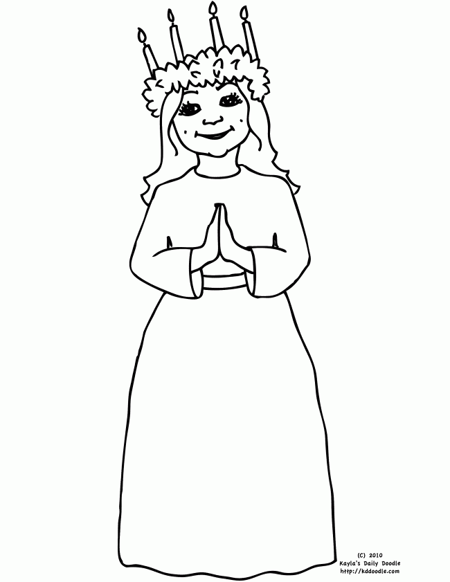 St lucia coloring sheet st lucia day santa lucia day st lucia