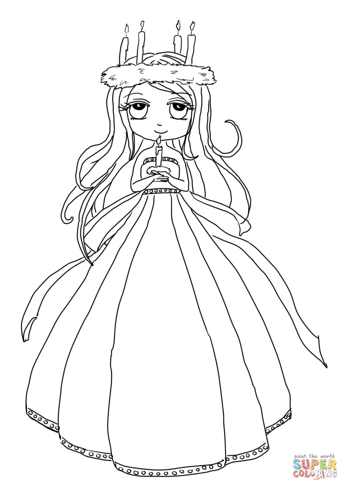 Cute st lucia girl coloring page free printable coloring pages