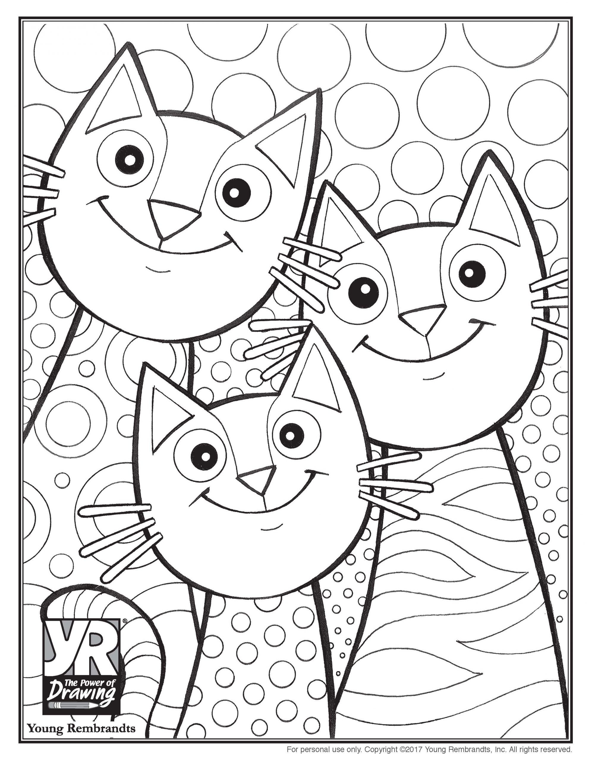 Cats coloring page