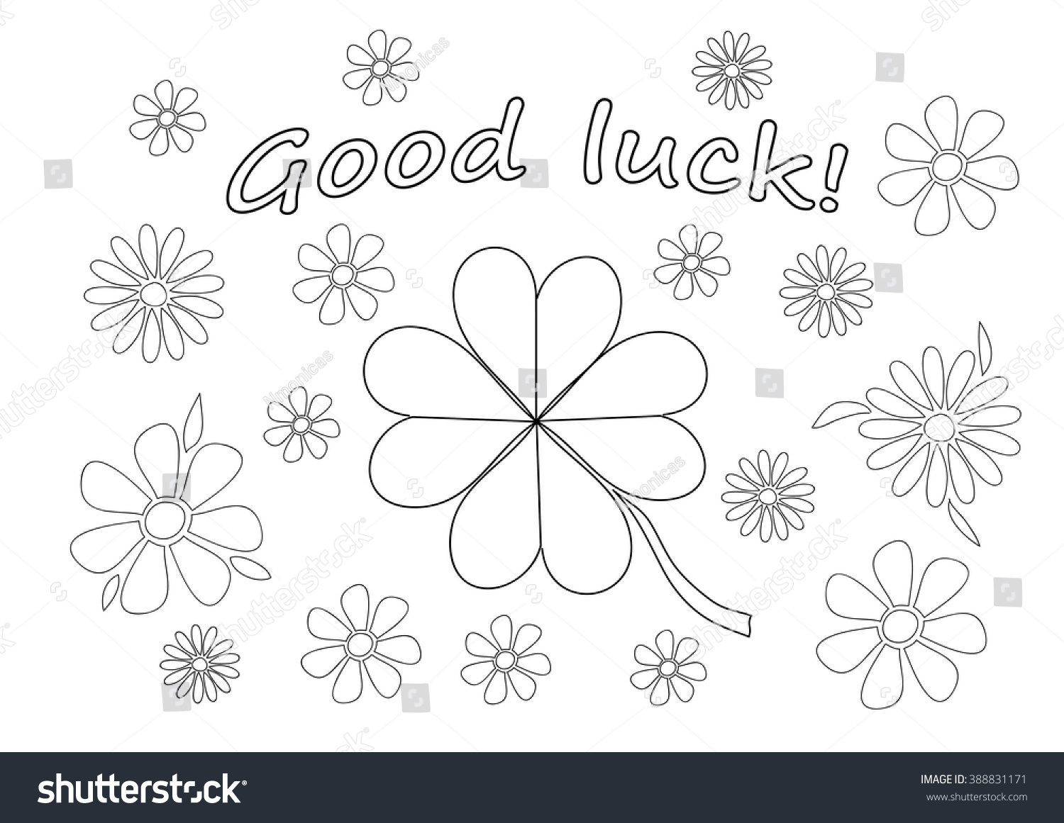 Good luck sign coloring page card åºåçéåïå ççï