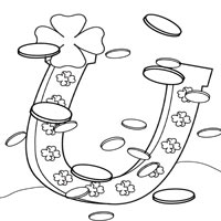 Lucky horseshoe coloring pages