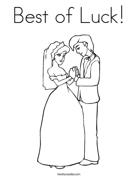 Best of luck coloring page