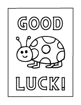 Good luck ladybug coloring page by bell to bell printables tpt