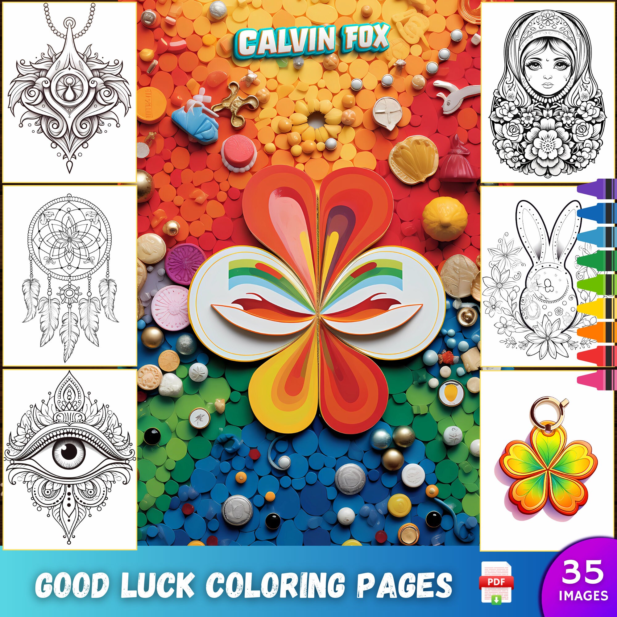 The good luck coloring pages good luck charms to color and discover