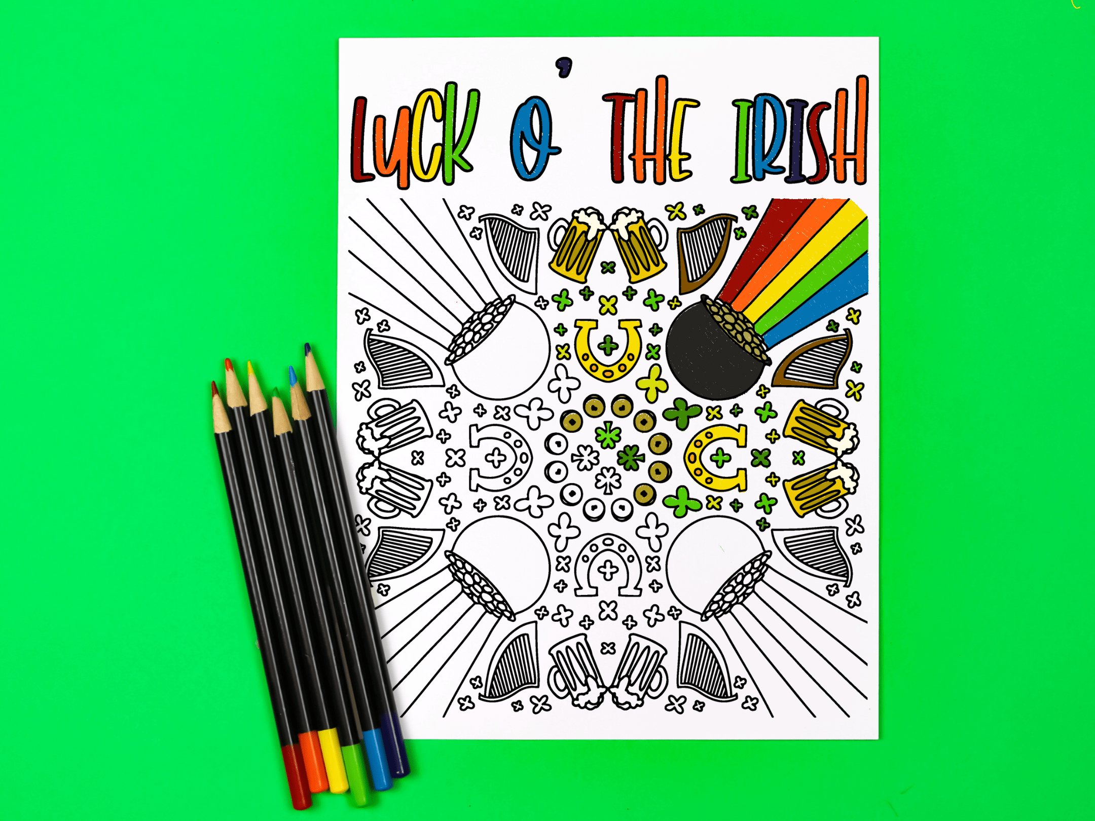 Free st patricks day coloring page crafts mad in crafts