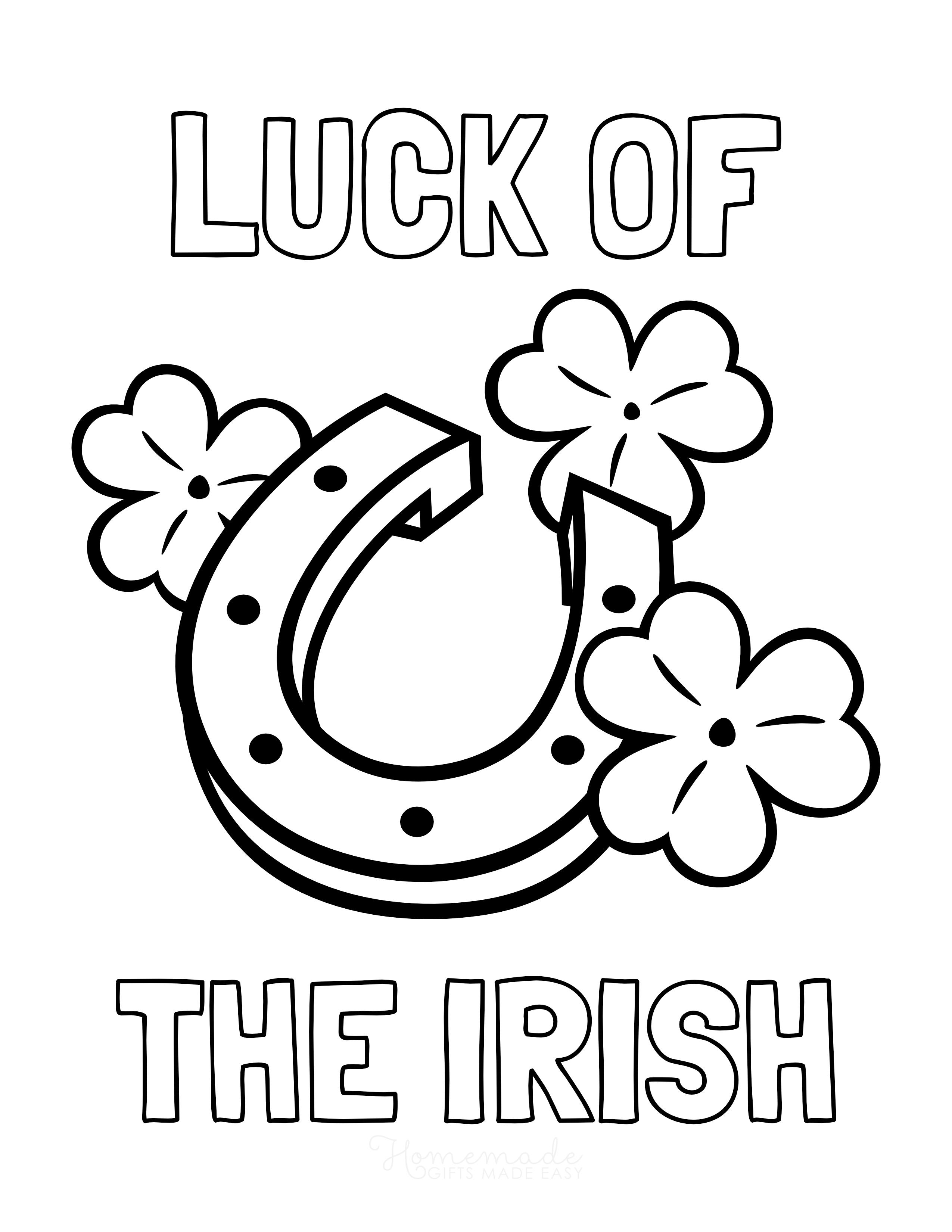 Lucky of the irish coloring page