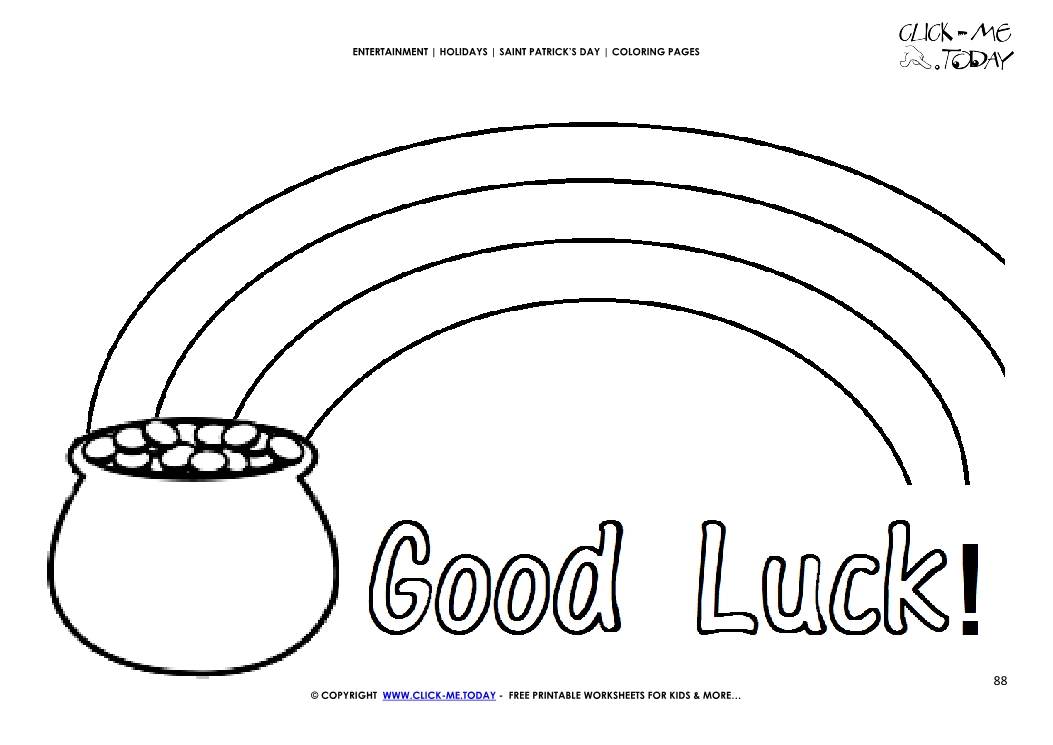 St patricks day coloring page pot of gold