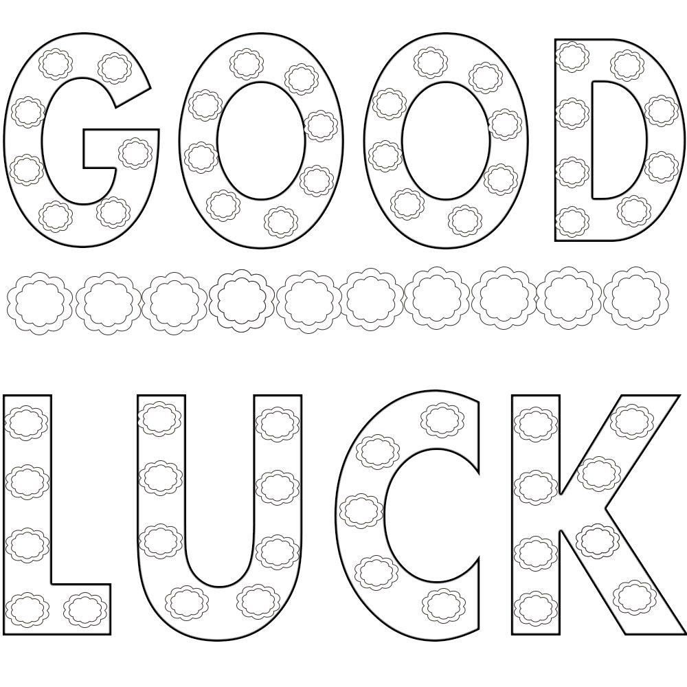 Good luck colouring pages coloring pages good luck cards adult coloring book pages