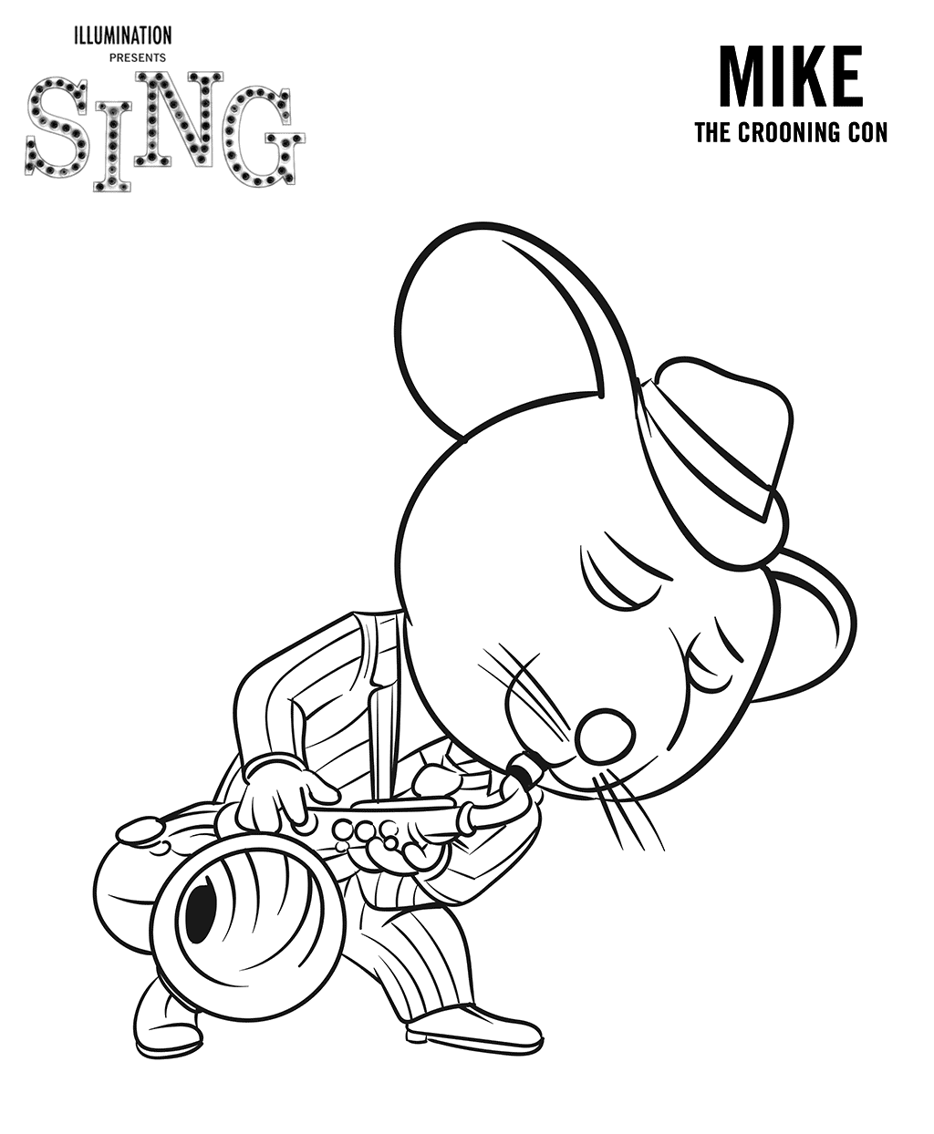 Sing coloring pages