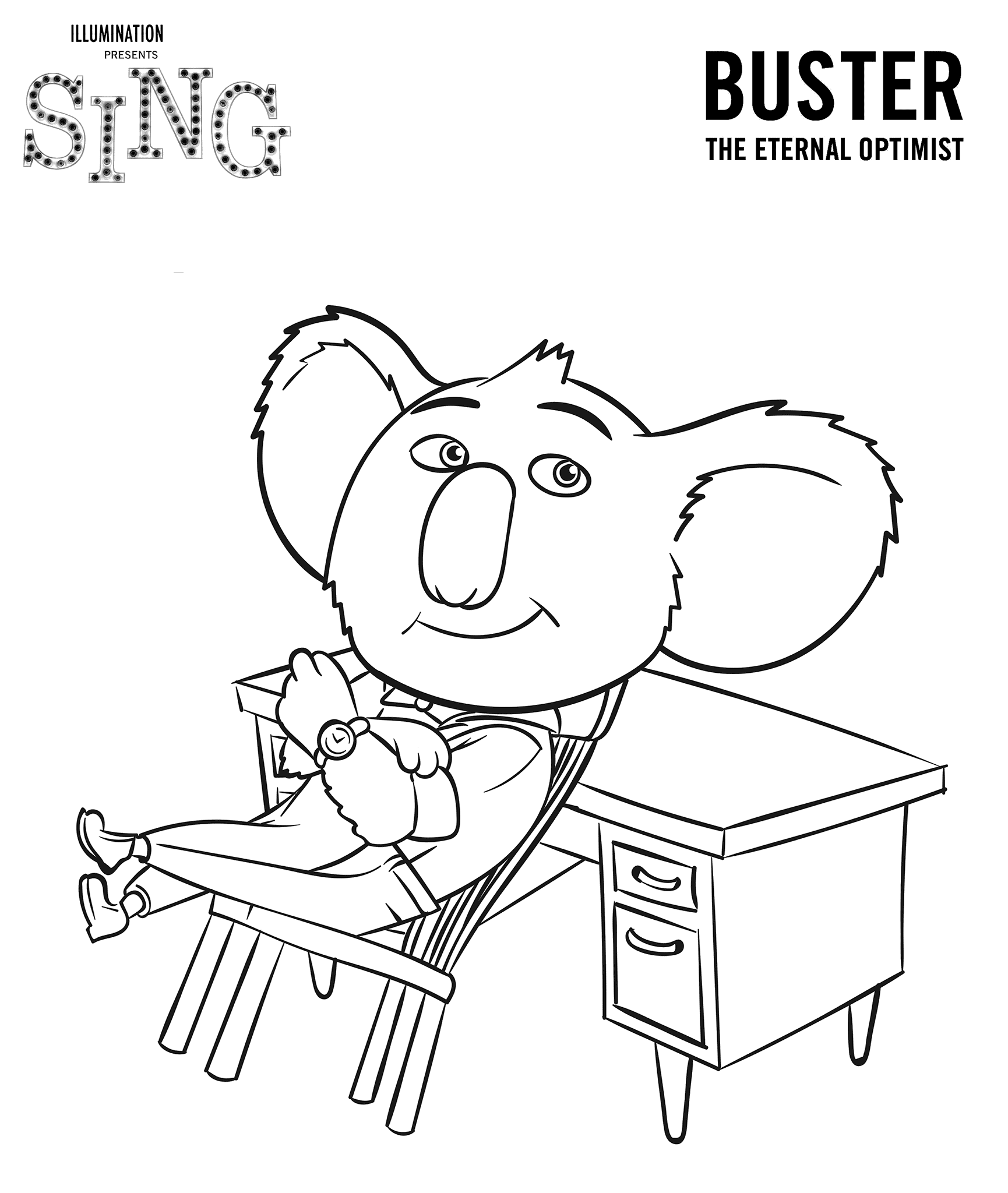 Sing coloring pages