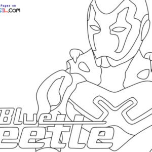 Blue beetle coloring pages printable for free download