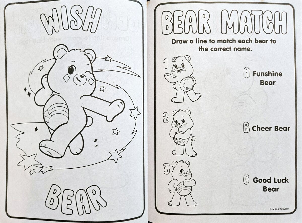 Care bears coloring activity book with scented care bears crayons