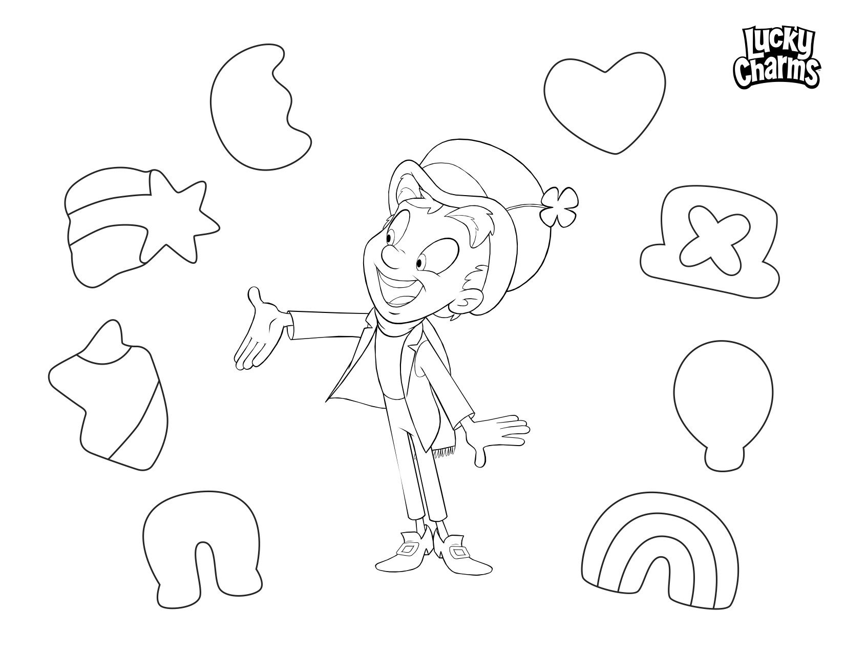 Lucky charms cut outs st patrick day activities coloring pages lucky charm