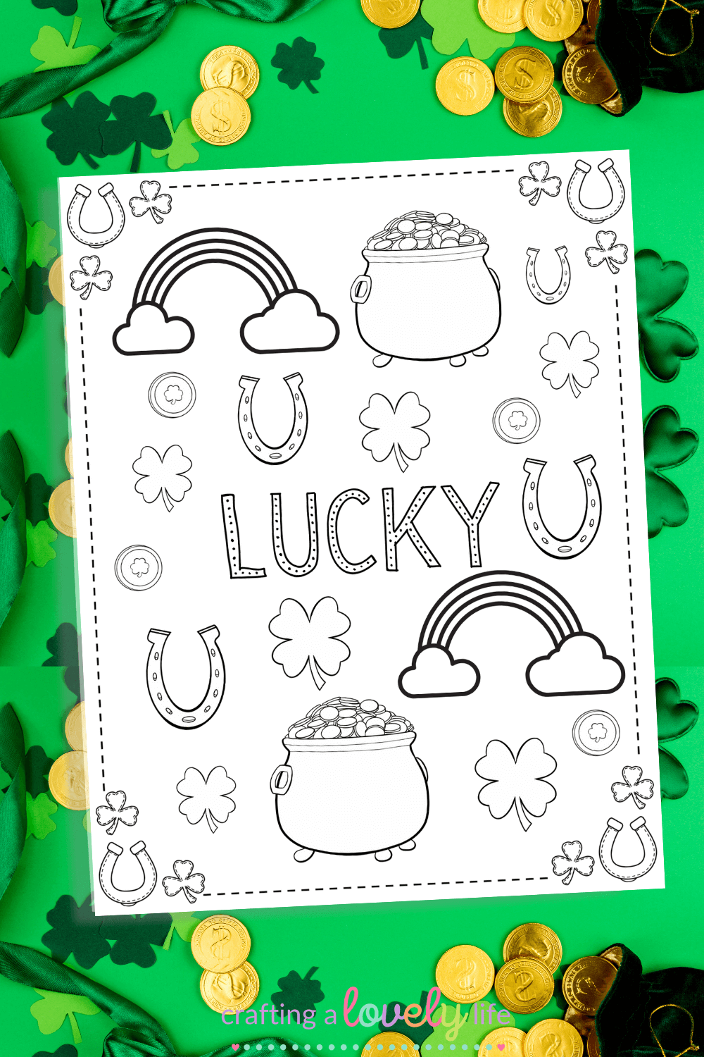 Lucky st patricks day coloring page free printable
