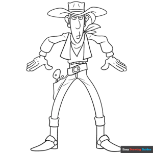 Lucky luke coloring page easy drawing guides