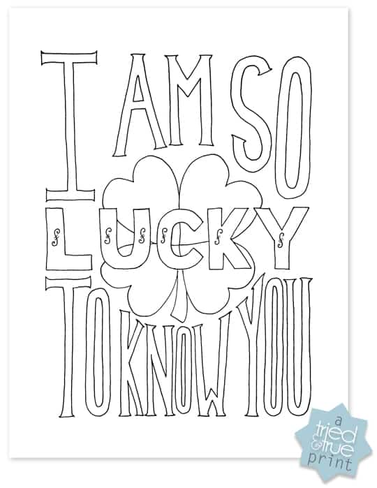 So lucky coloring print