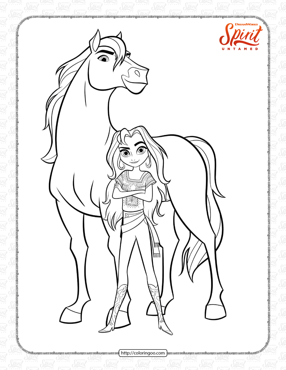 Printable spirit untamed lucky coloring page