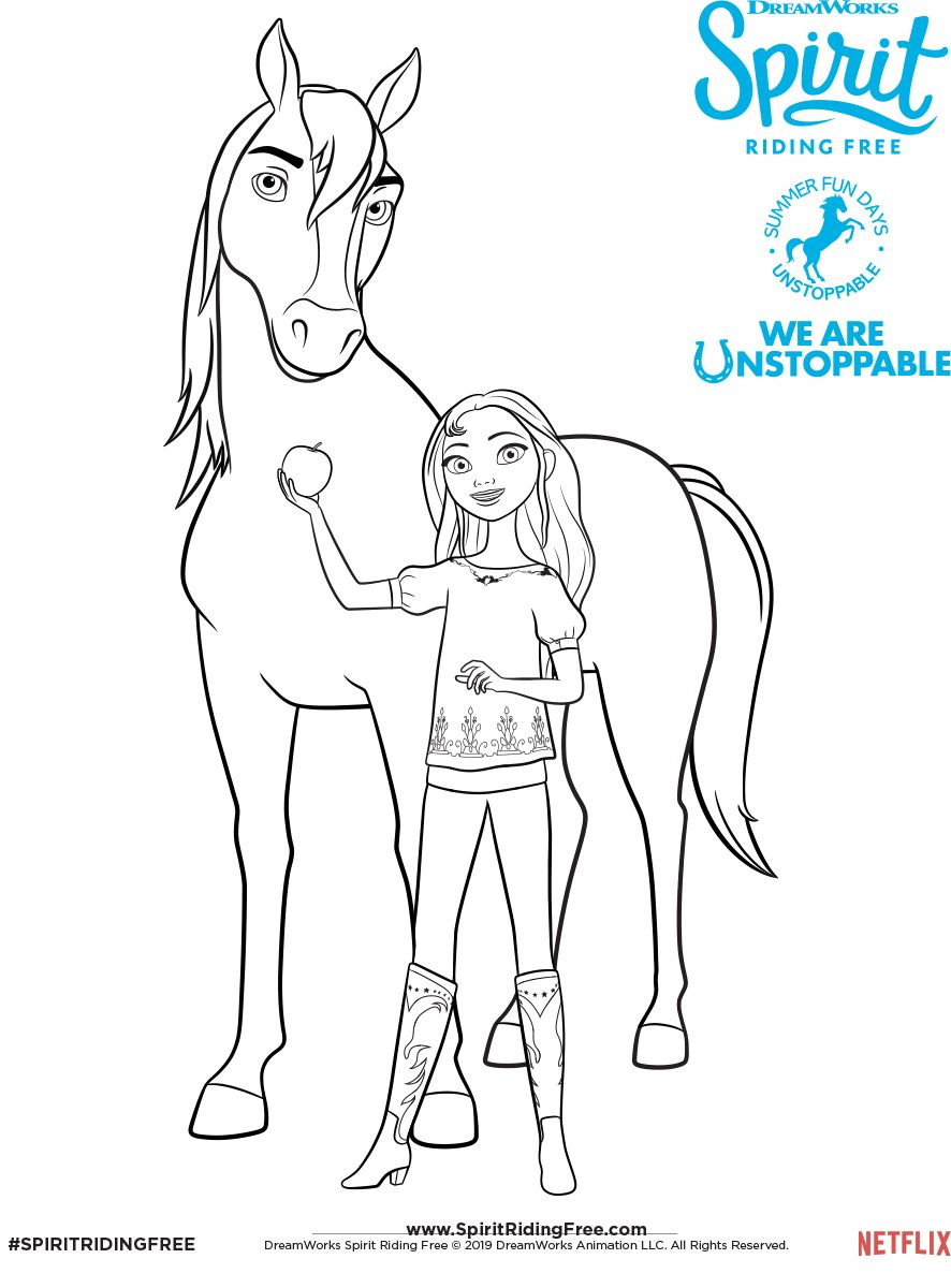 Lucky spirit coloring page spirit riding free free kids coloring pages free coloring pages horse coloring pages