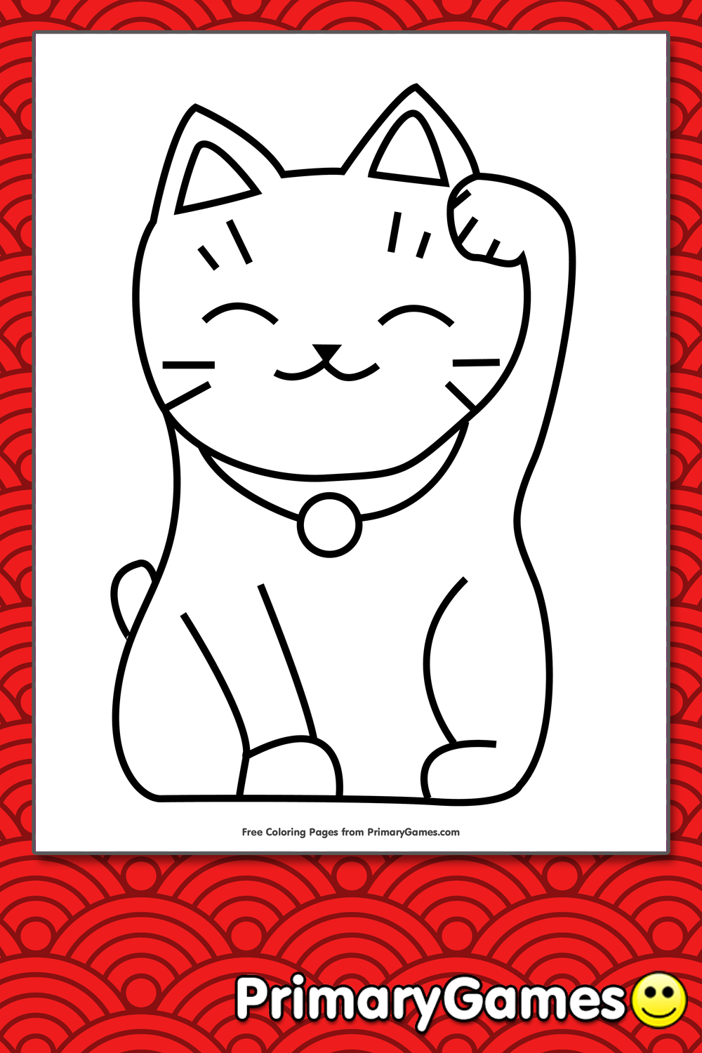 Lucky cat coloring page â free printable pdf from