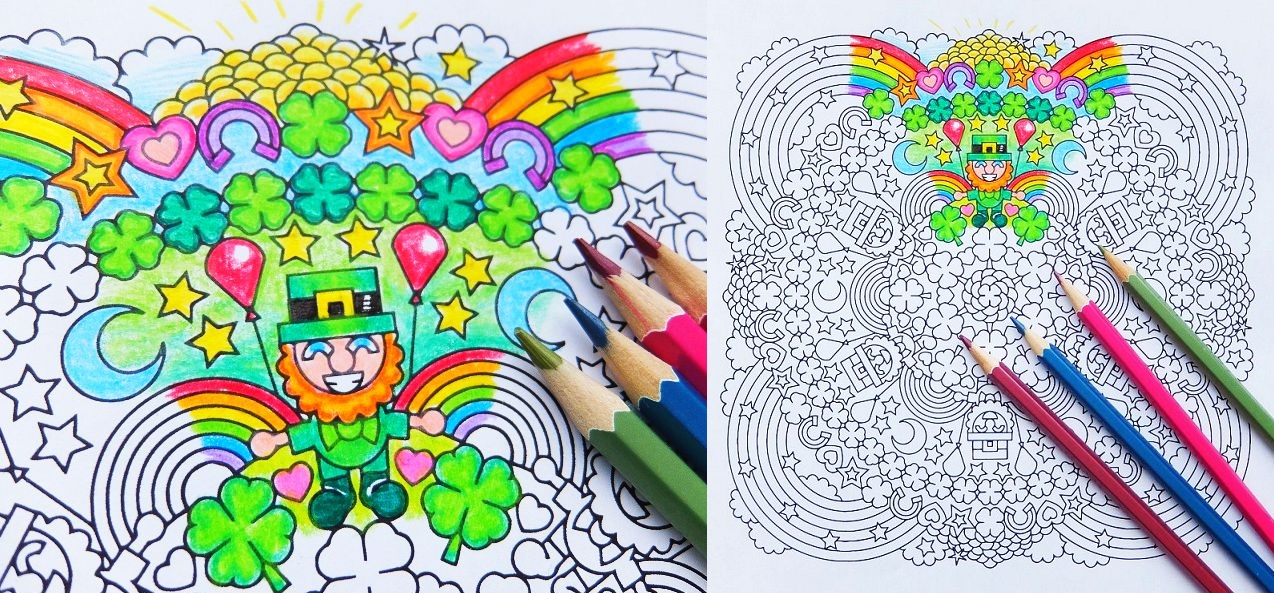 Lucky charms party st patricks day coloring page by candy