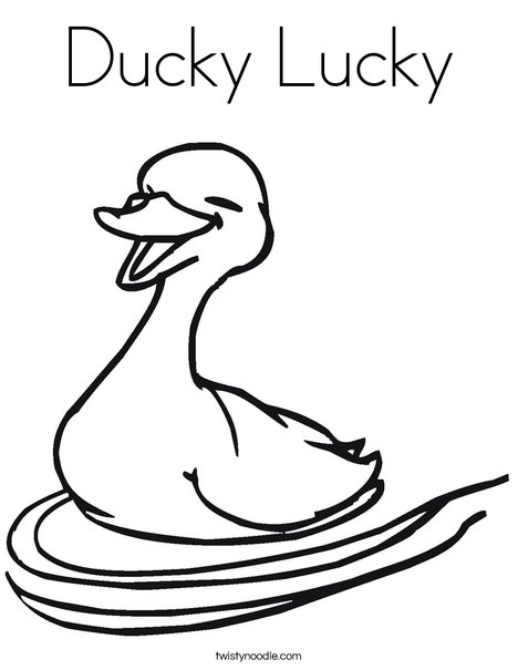 Ducky lucky coloring page