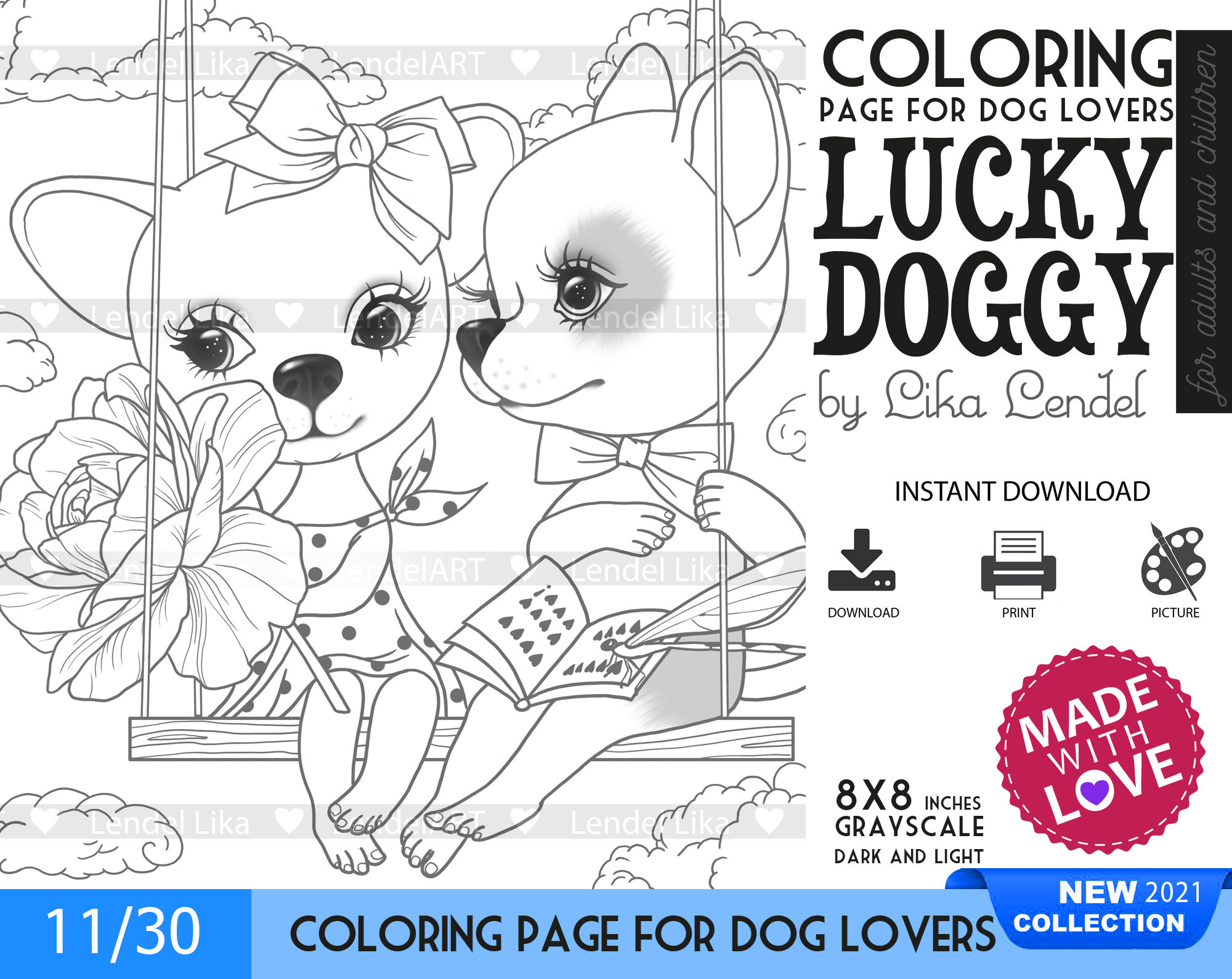 Digi stamp lucky doggy set