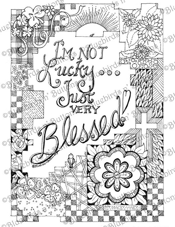 Printable coloring page march lucky coloring page digital download