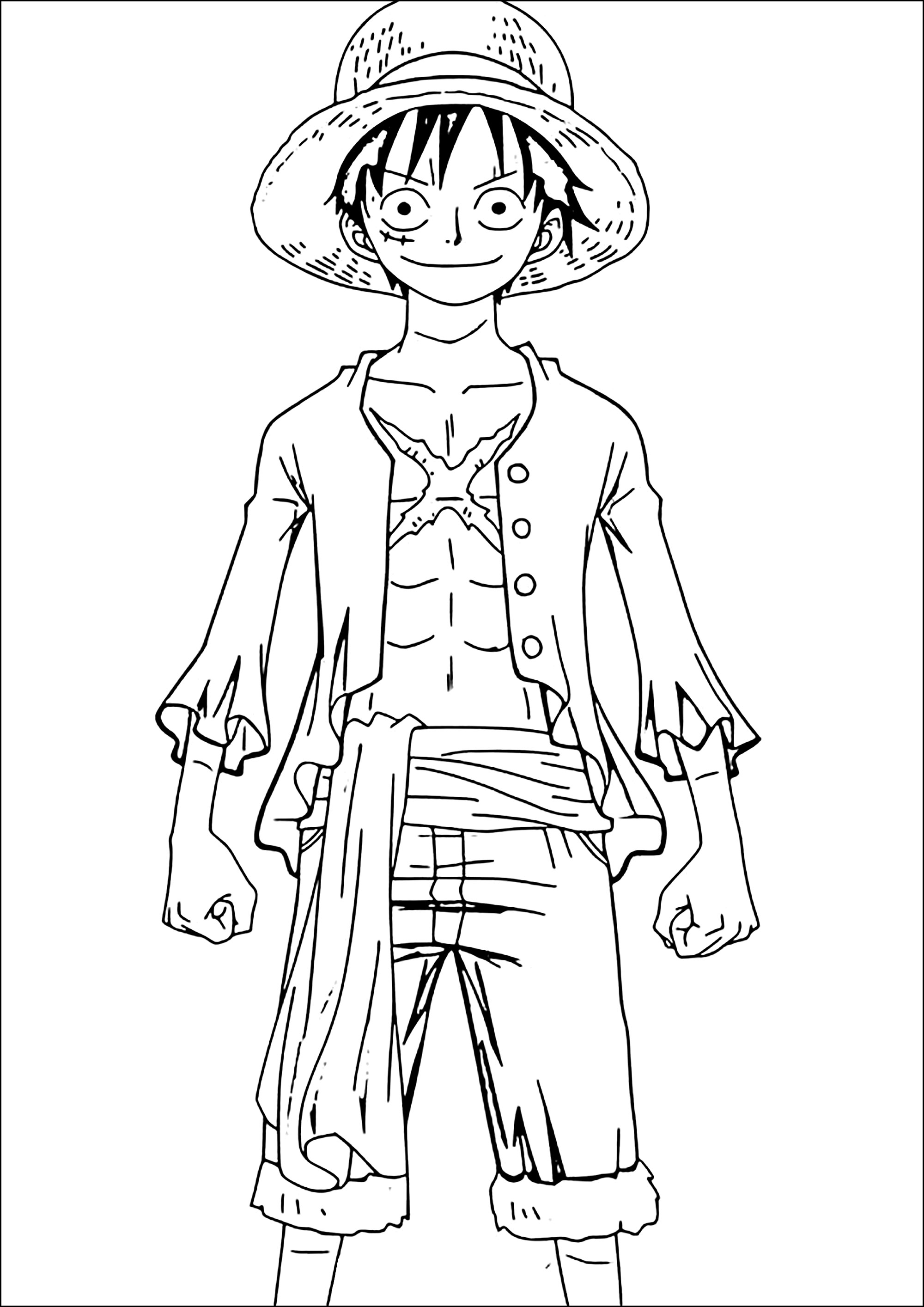 Monkey d luffy coloring page