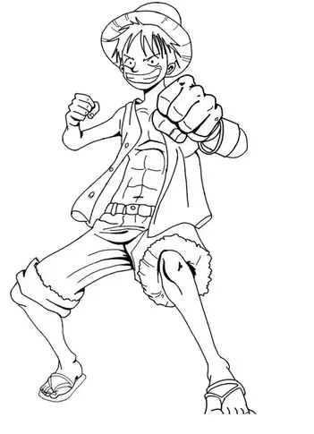 Japanese manga one piece coloring page