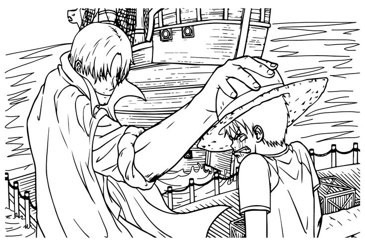 Shanks and luffy coloring page