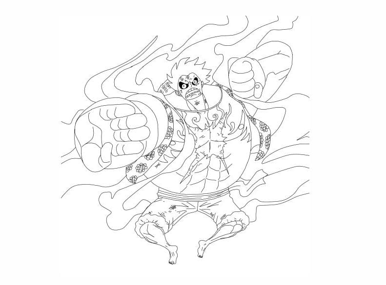 Luffy gear coloring page