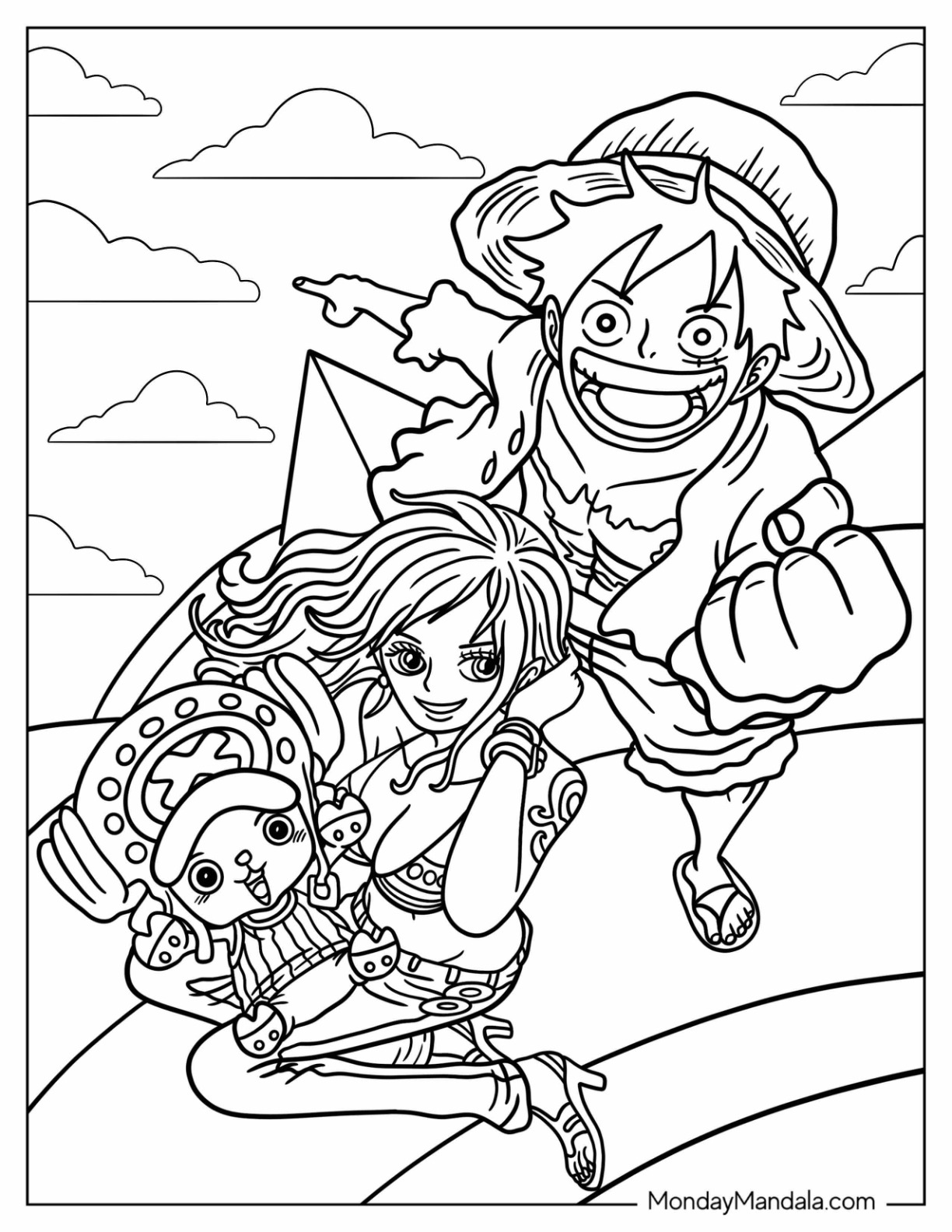 Luffy coloring pages free pdf printables