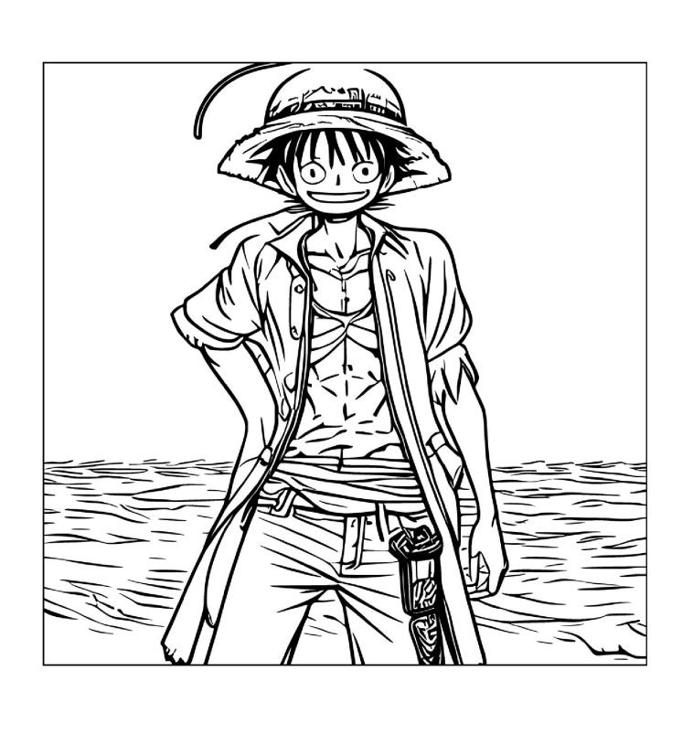 Monkey d luffy one piece coloring pages kids adult pages coloring book pdf files download now