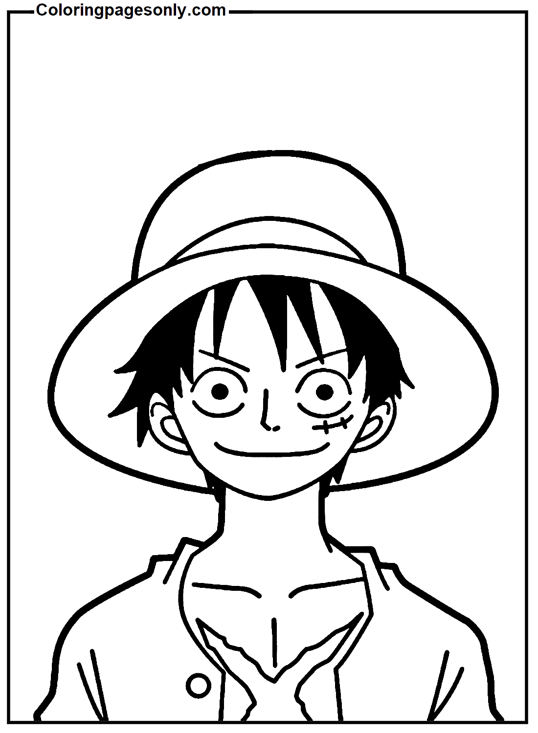 Handsome luffy coloring page