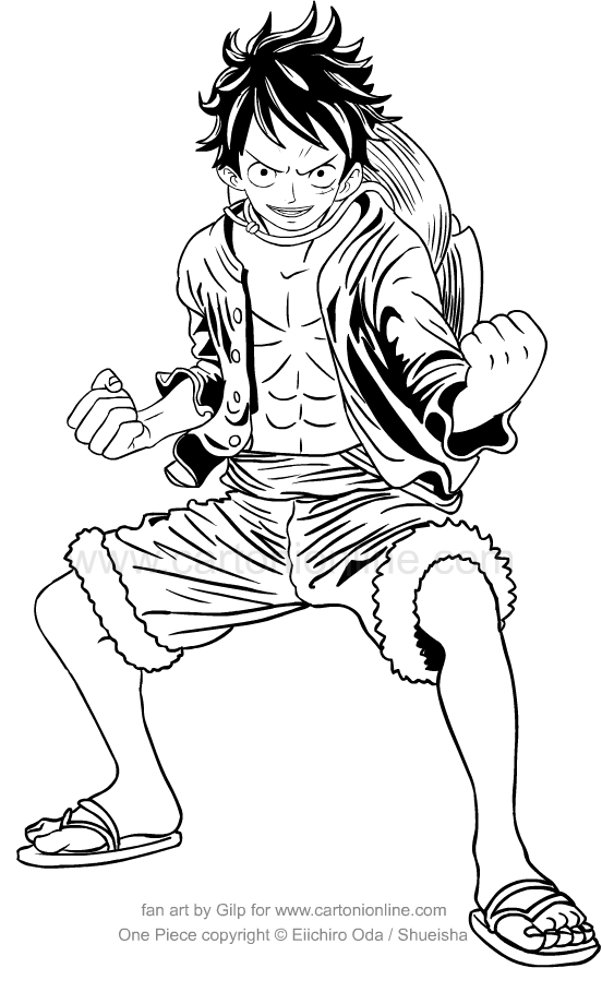 One piece monkey d luffy coloring page