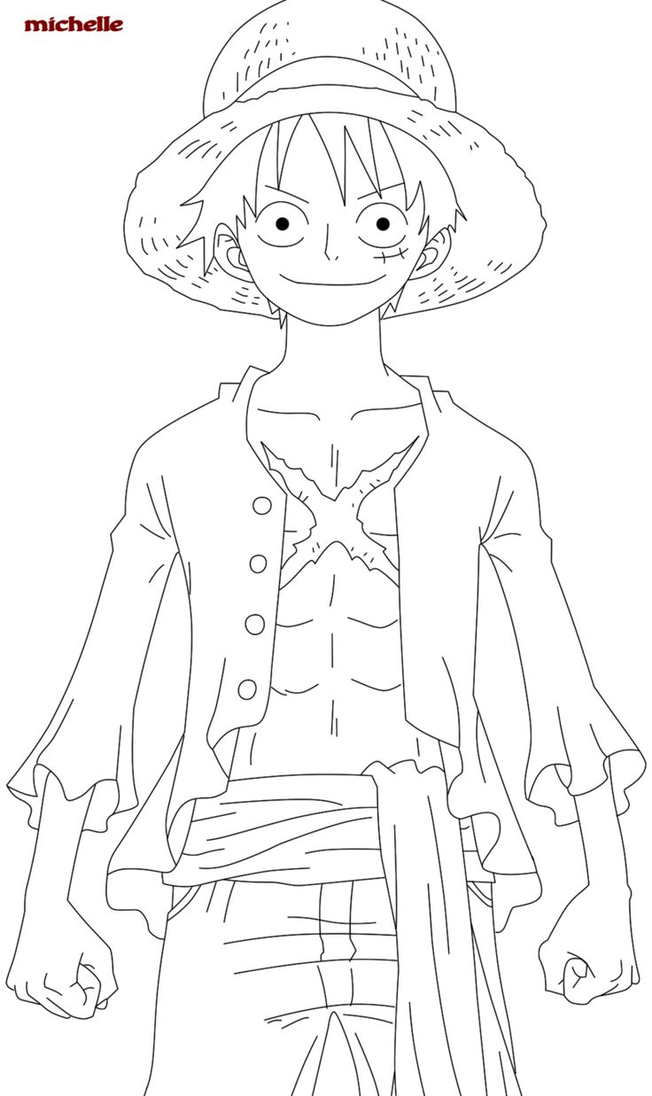 One piece luffy coloring pages one piece luffy one piece drawing anime lineart