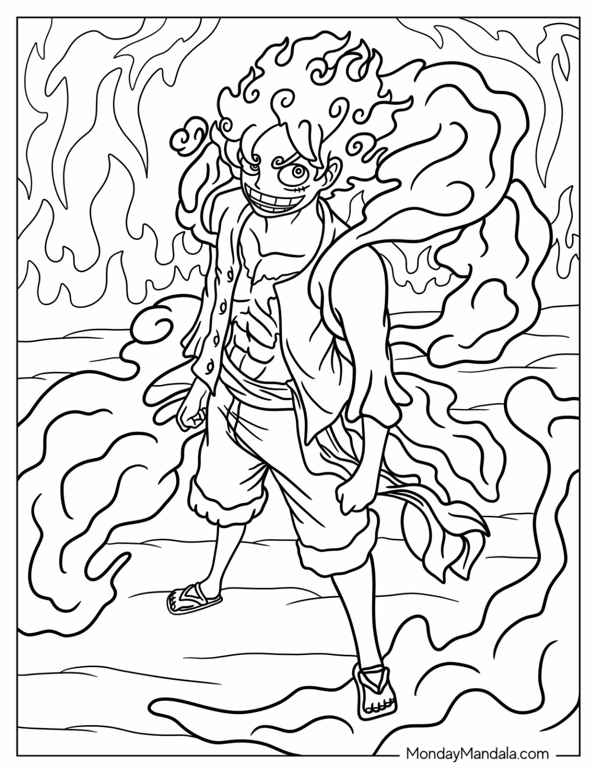 Luffy coloring pages free pdf printables