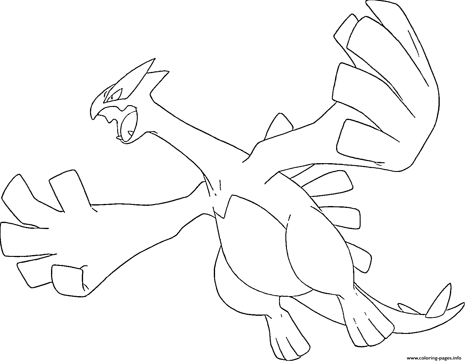 Lugia generation coloring page printable