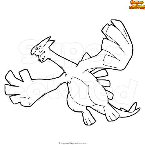 Coloring page pokemon lugia