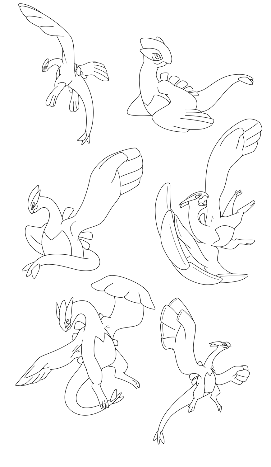 Lugia lineart by kitsune