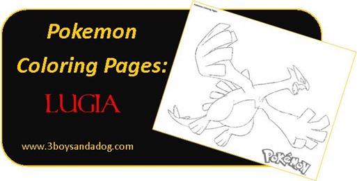 Lugia pokemon coloring pages for boys