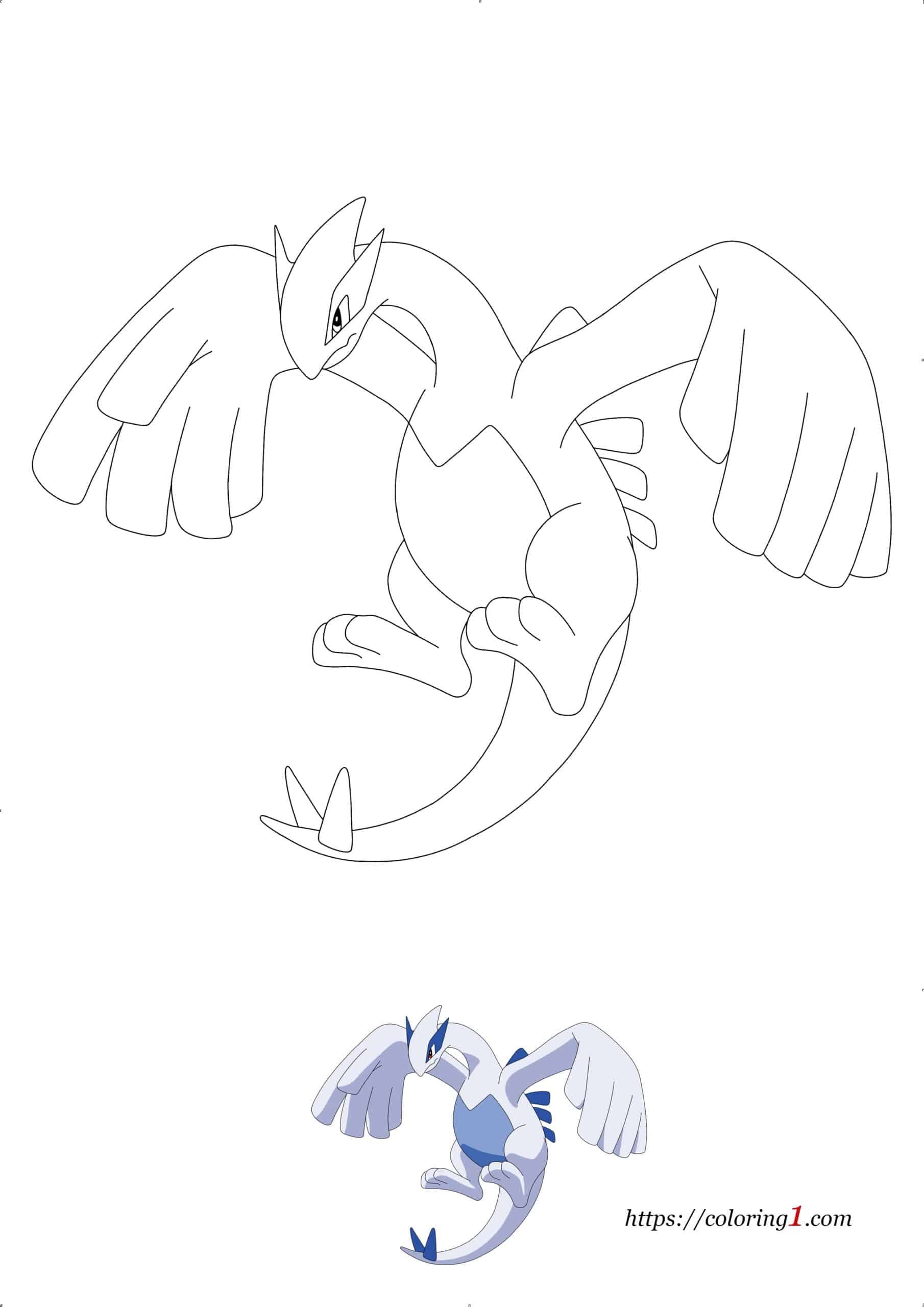 Legendary pokemon lugia coloring pages