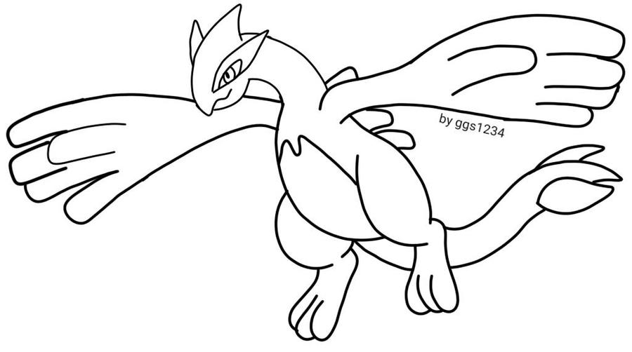 Lugia coloring page by artistgamergirl on