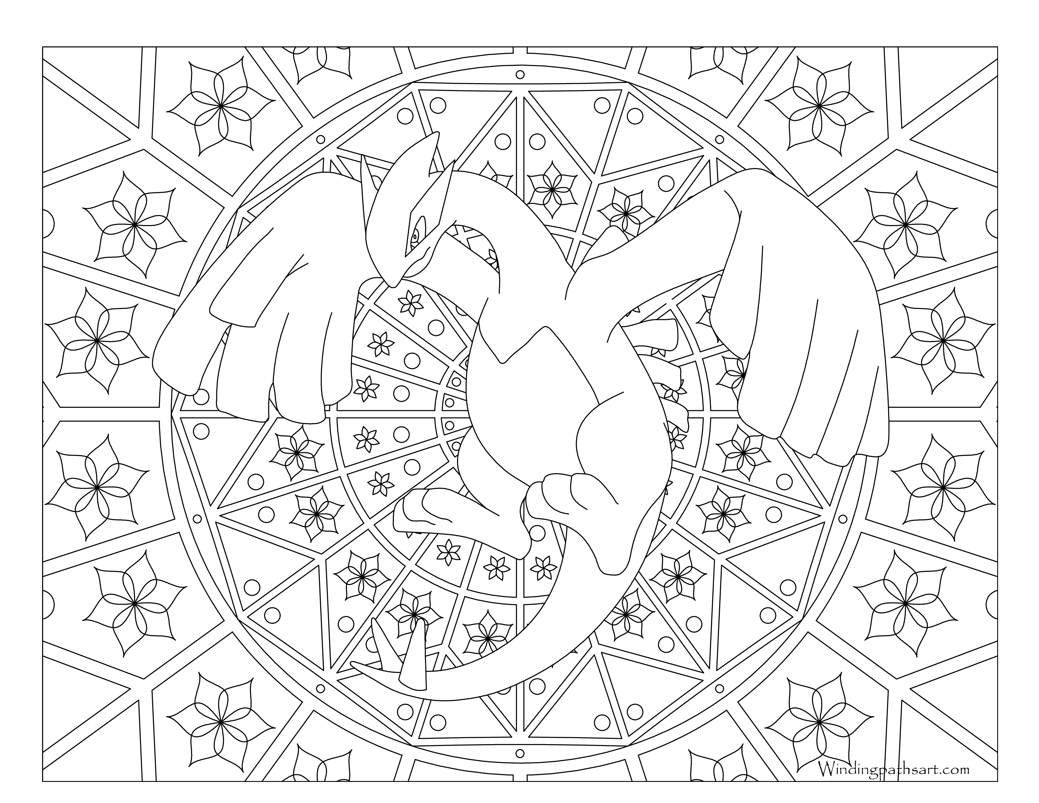 Lugia pokemon coloring page