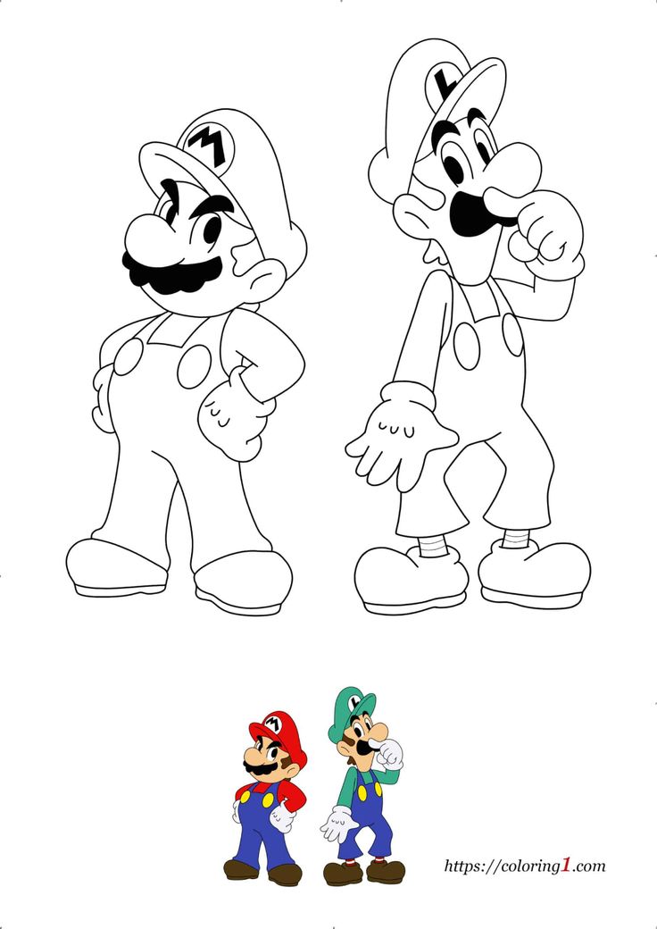Mario and luigi coloring pages