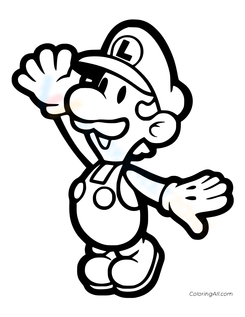 Free collection of luigi coloring pages for kids