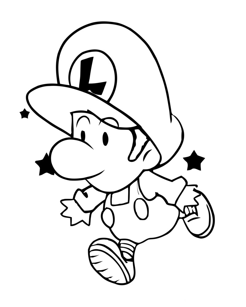 Free printable luigi coloring pages for kids