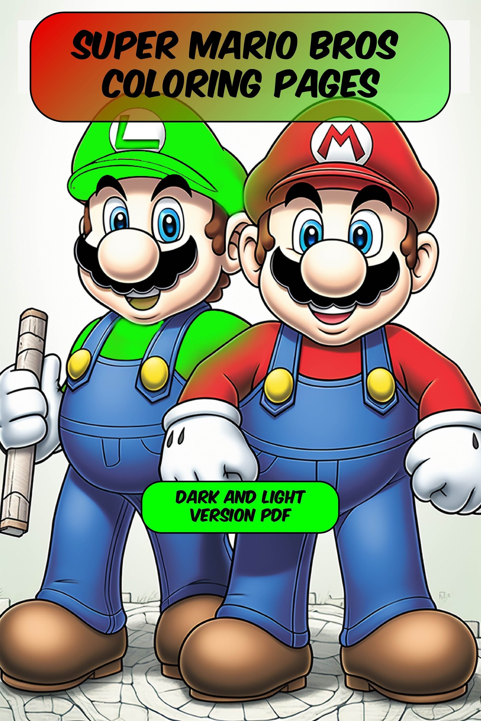 Super mario coloring pages for adults mario bros coloring sheets for kids and adults printable pdf coloring book