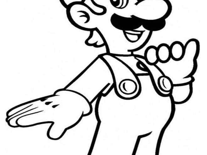 Free easy to print mario coloring page