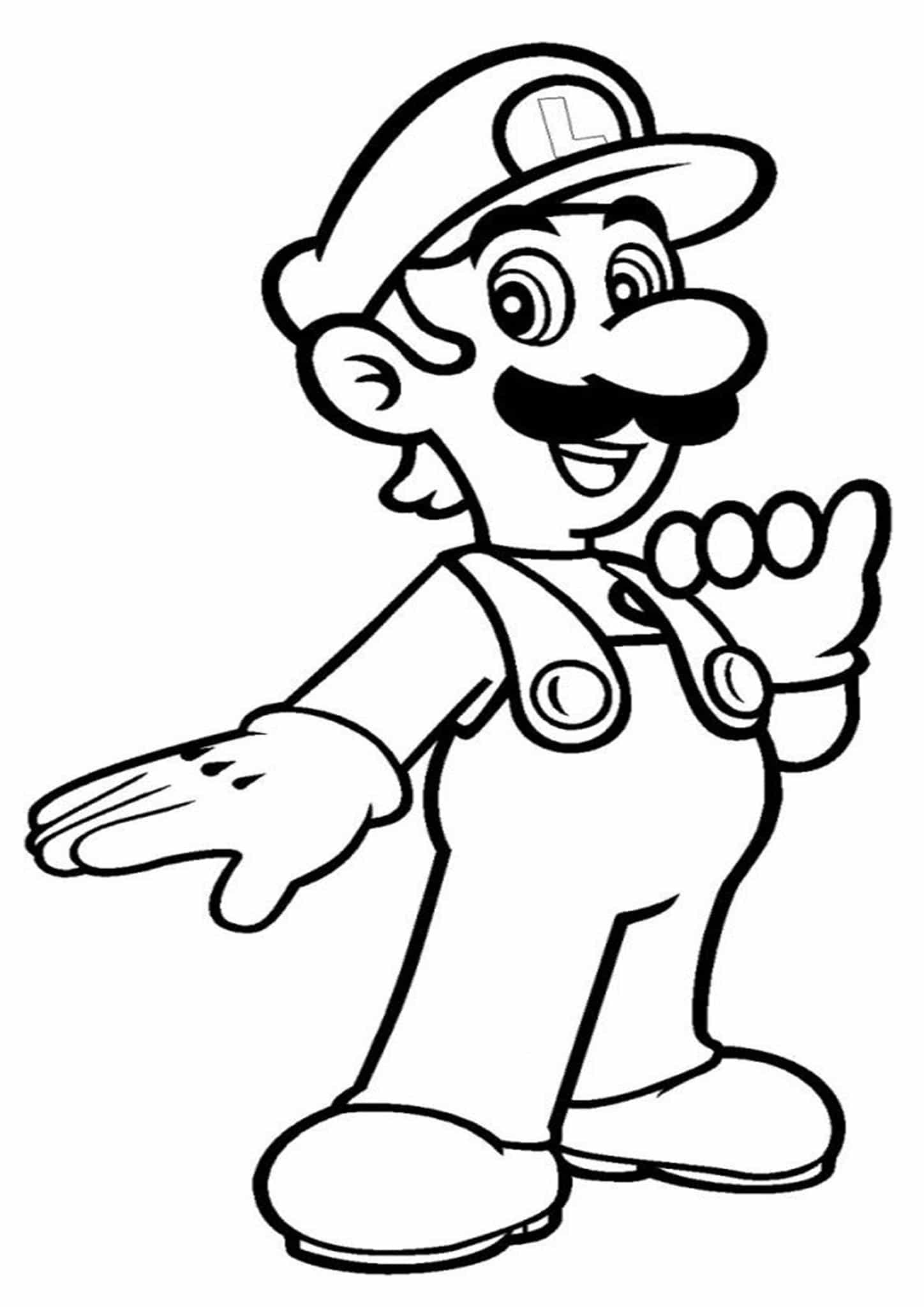 Free easy to print mario coloring page
